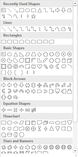 List of shape icons